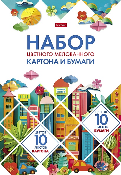 Картон цветной А4 10л 10цв цвбумага 10л 10цв Мозаика в папке HATBER 20НКБ4_32441 138₽