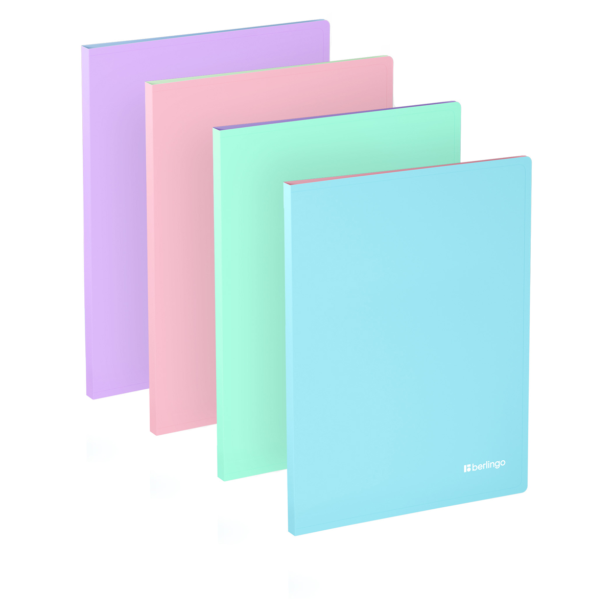 Папка 20 вкладышей пластик А4 торец 14мм пл600мкм Haze soft touch ассорти BERLINGO DB4_20925 209₽