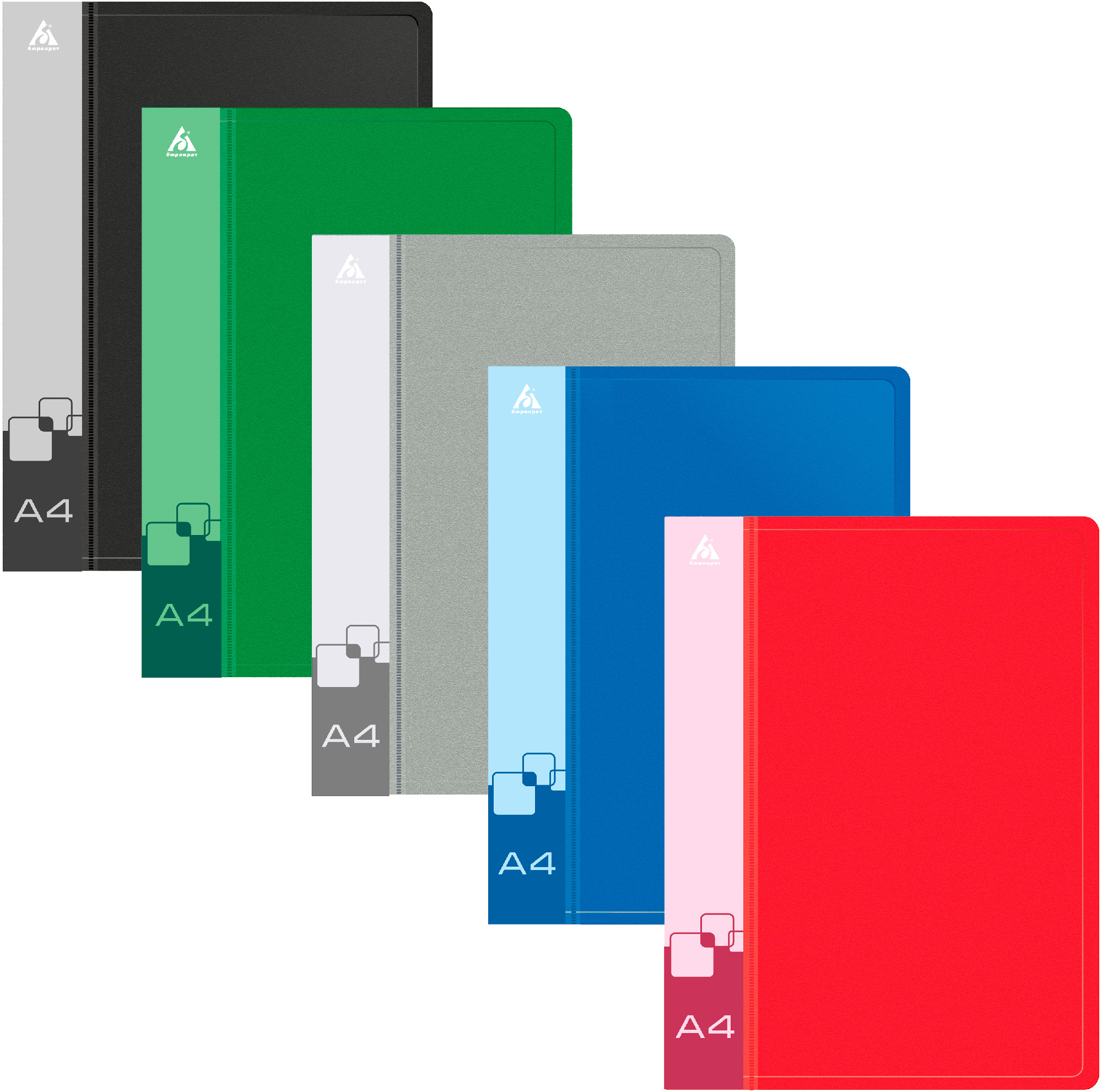 Папка с зажимом пластик А4 торец 16мм пл700мкм ассорти БЮРОКРАТ PZ07C 120₽