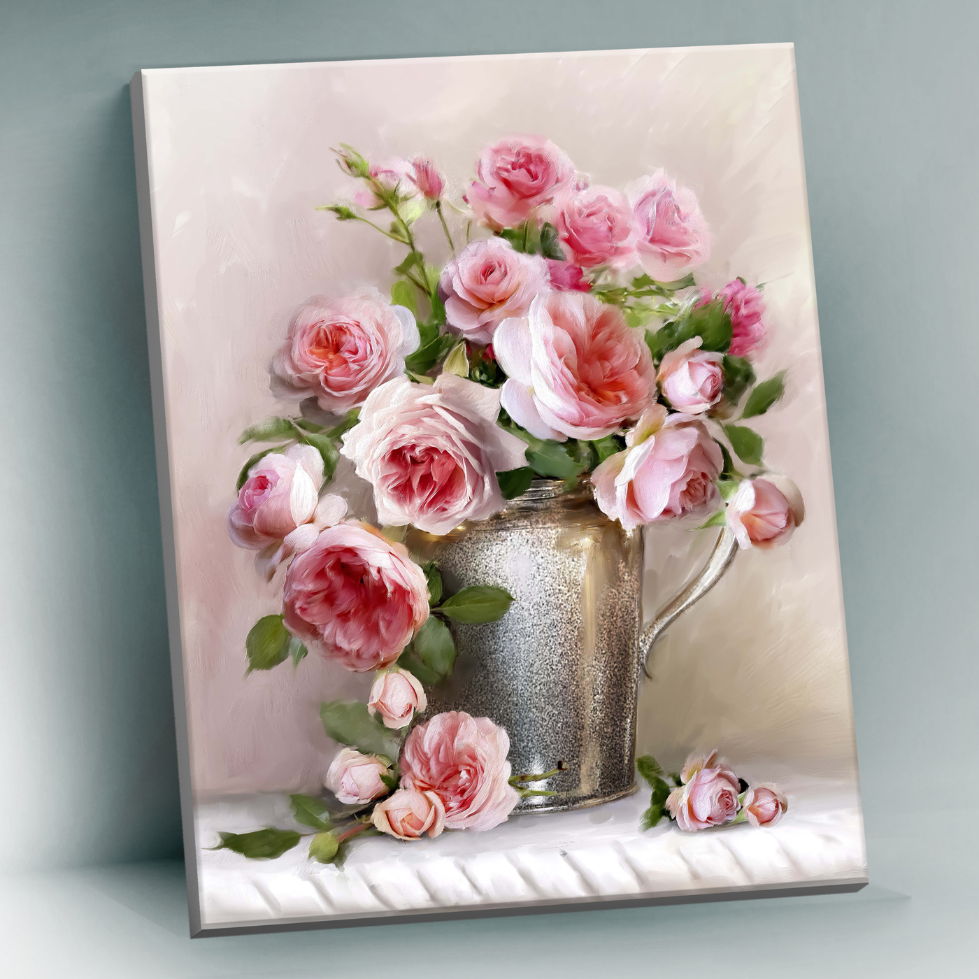 

Картина по номерам 40х50см с поталью платина Бузин Утренний букет