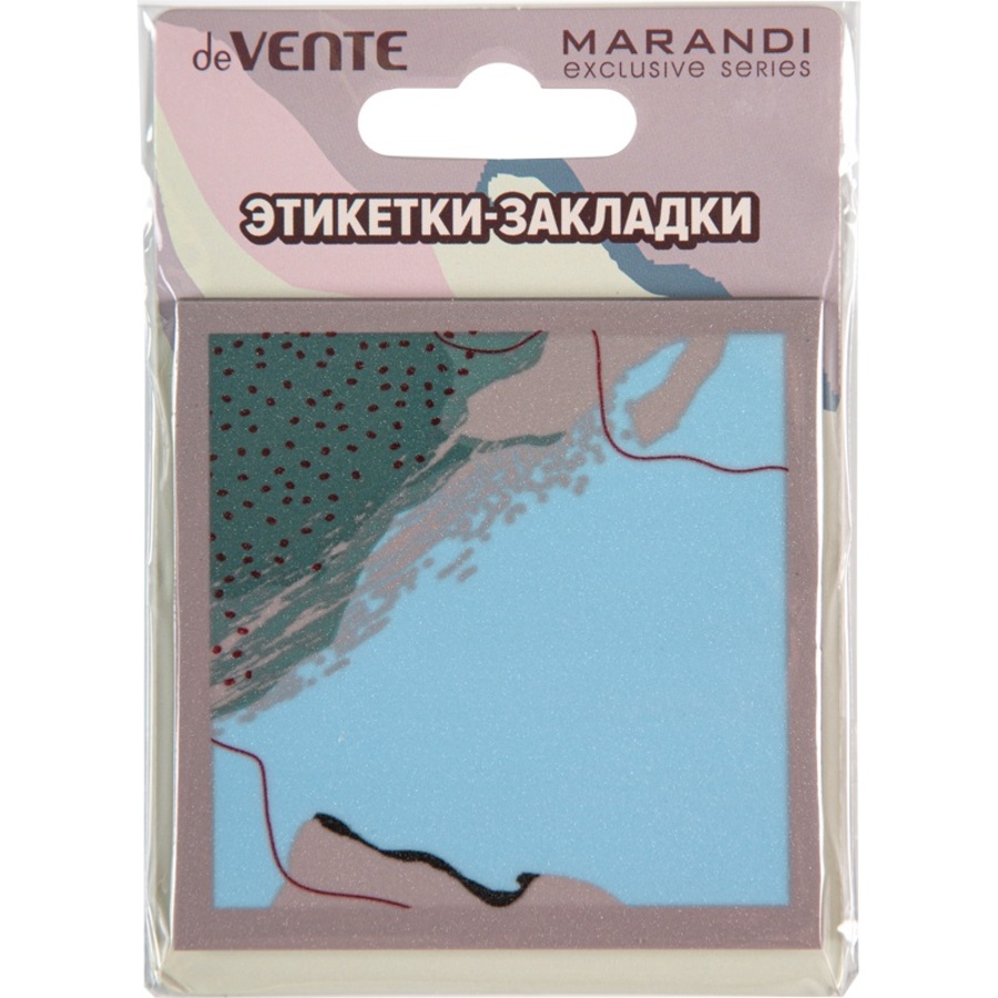Блок клейкий 76х76мм 50л Marandi Metallic пластиковый голубой полупрозр deVENTE 2011442 56₽