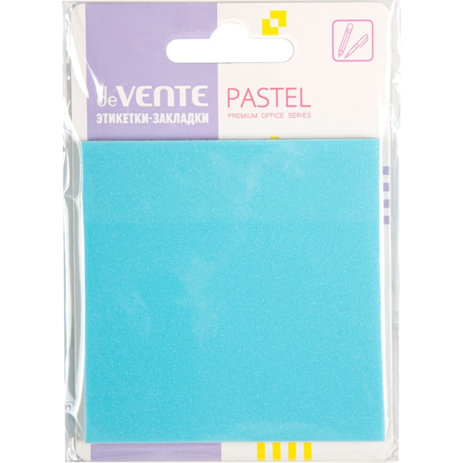 Блок клейкий 76х76мм 50л Pastel пластиковый голубой прозрачный deVENTE 2011449 56₽