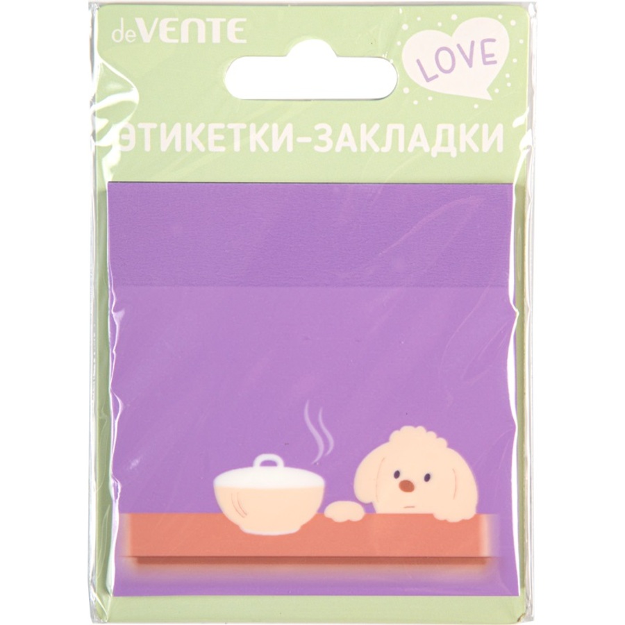 Блок клейкий 76х76мм 50л Puppy сиреневый полупрозрачный deVENTE 2011430 63₽