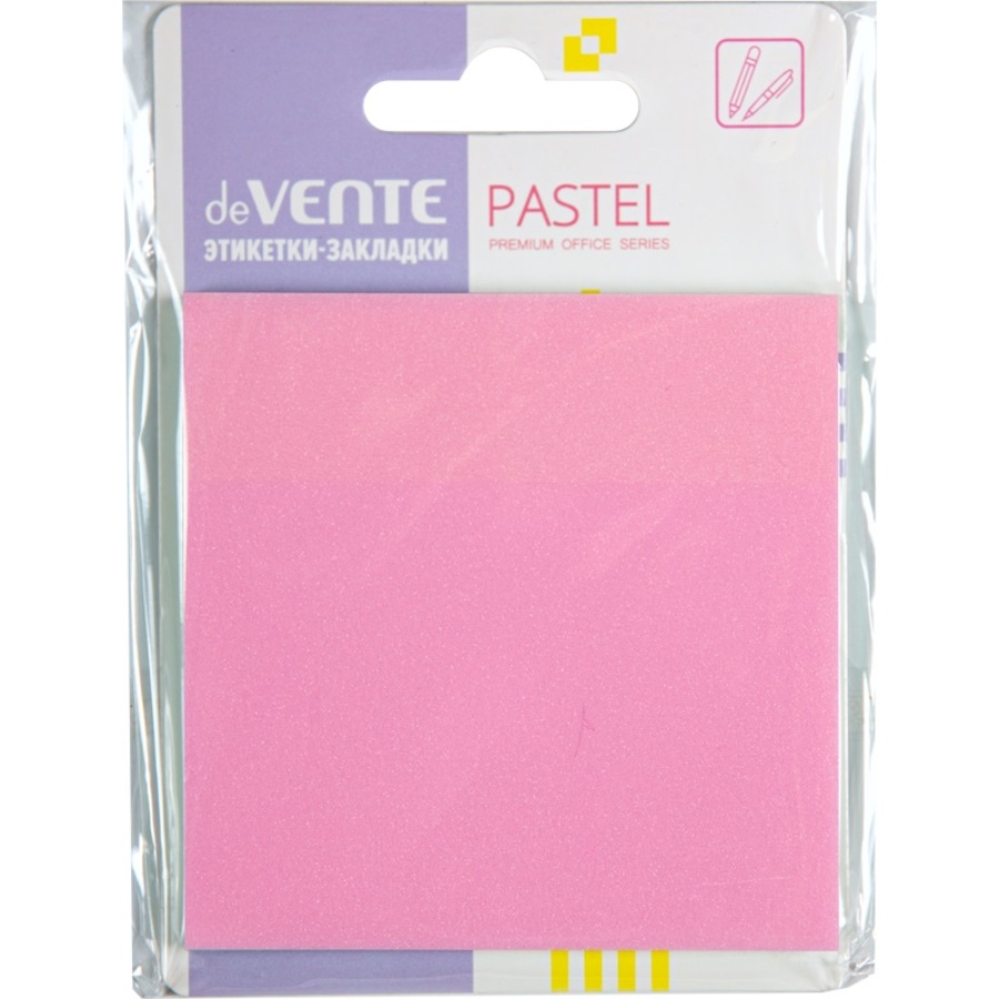 Блок клейкий 76х76мм 50л Pastel пластиковый розовый прозрачный deVENTE 2011450 56₽