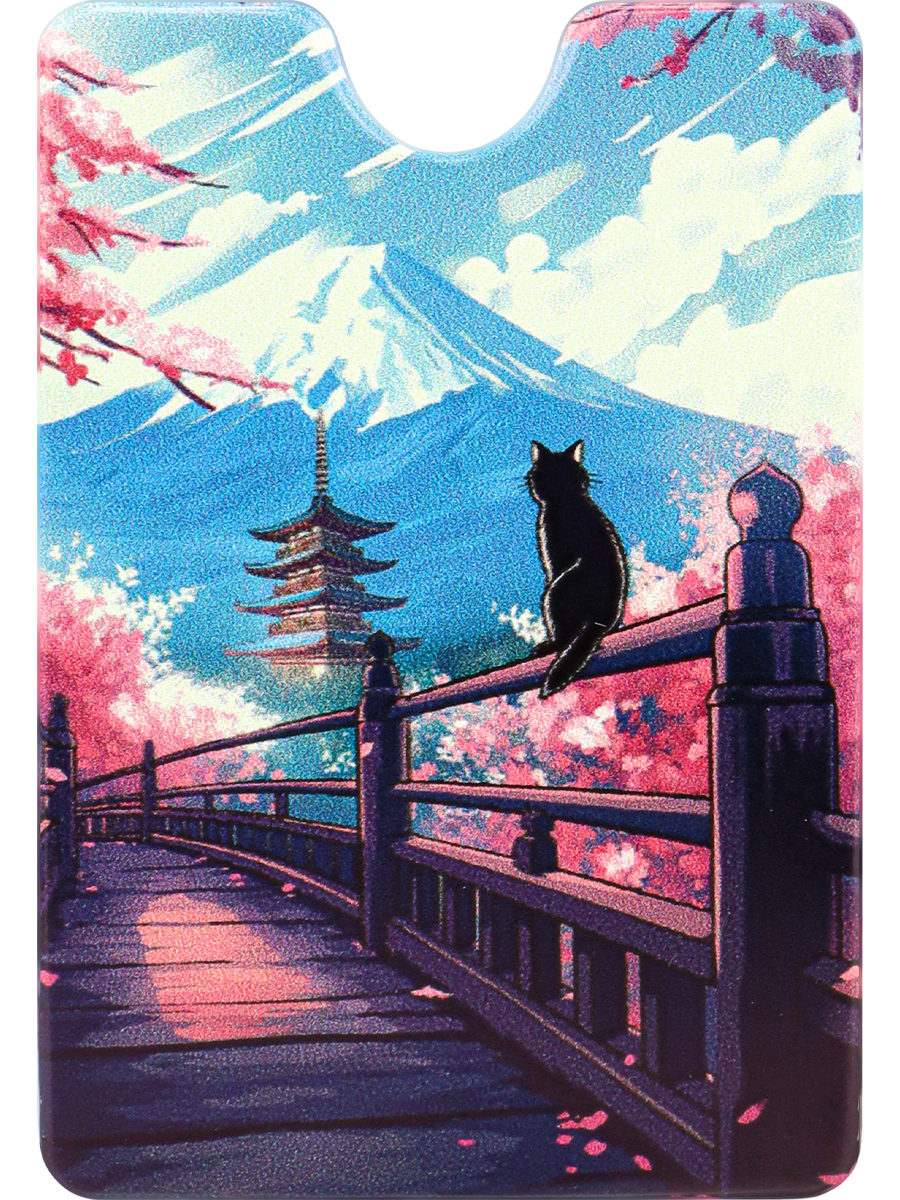 Футляр для проездного пропуска и карт 60х90мм ПВХ Японские мотивы MILAND ОП-7758 68₽