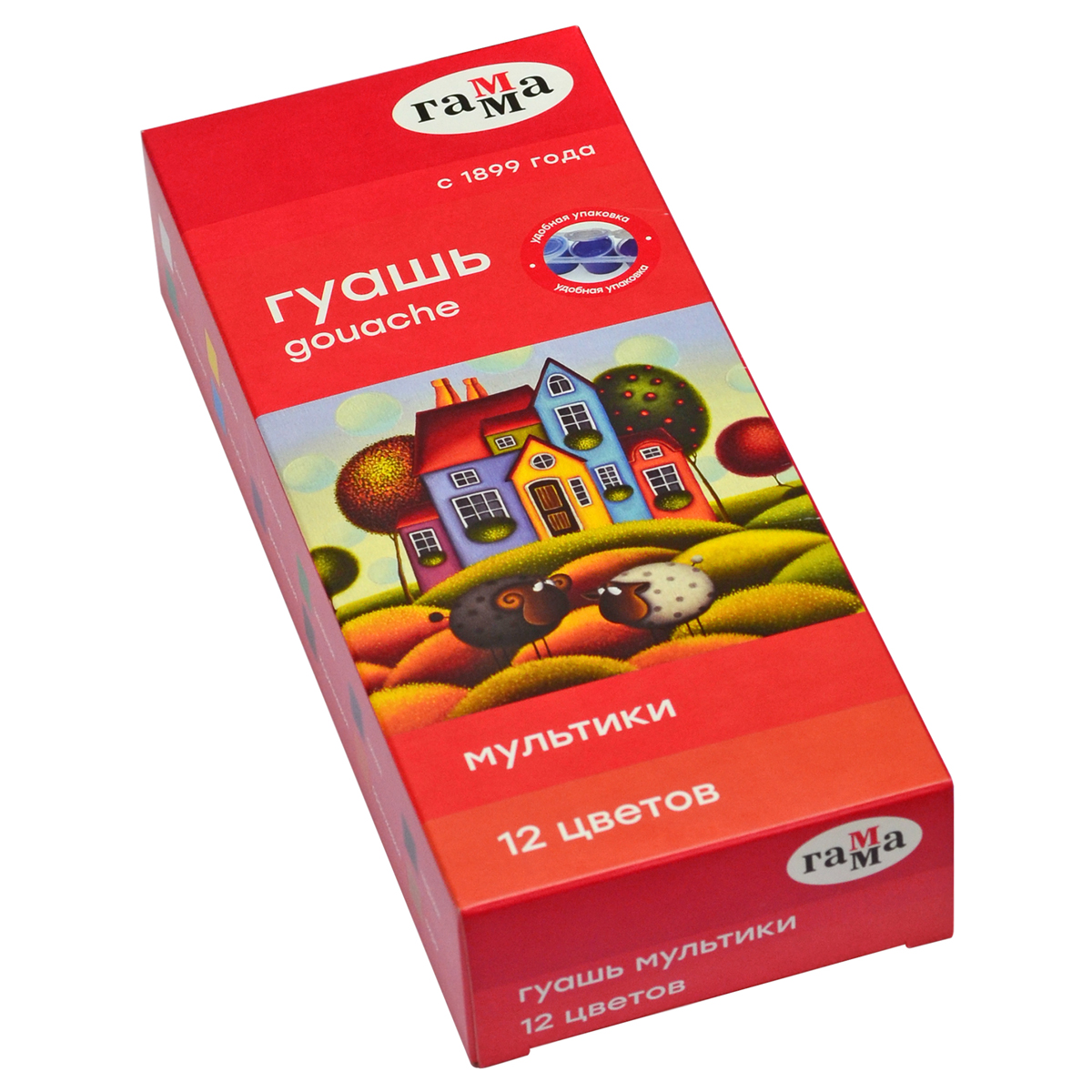 Гуашь 12цв 15мл Мультики картуп ГАММА 100222-12 229₽