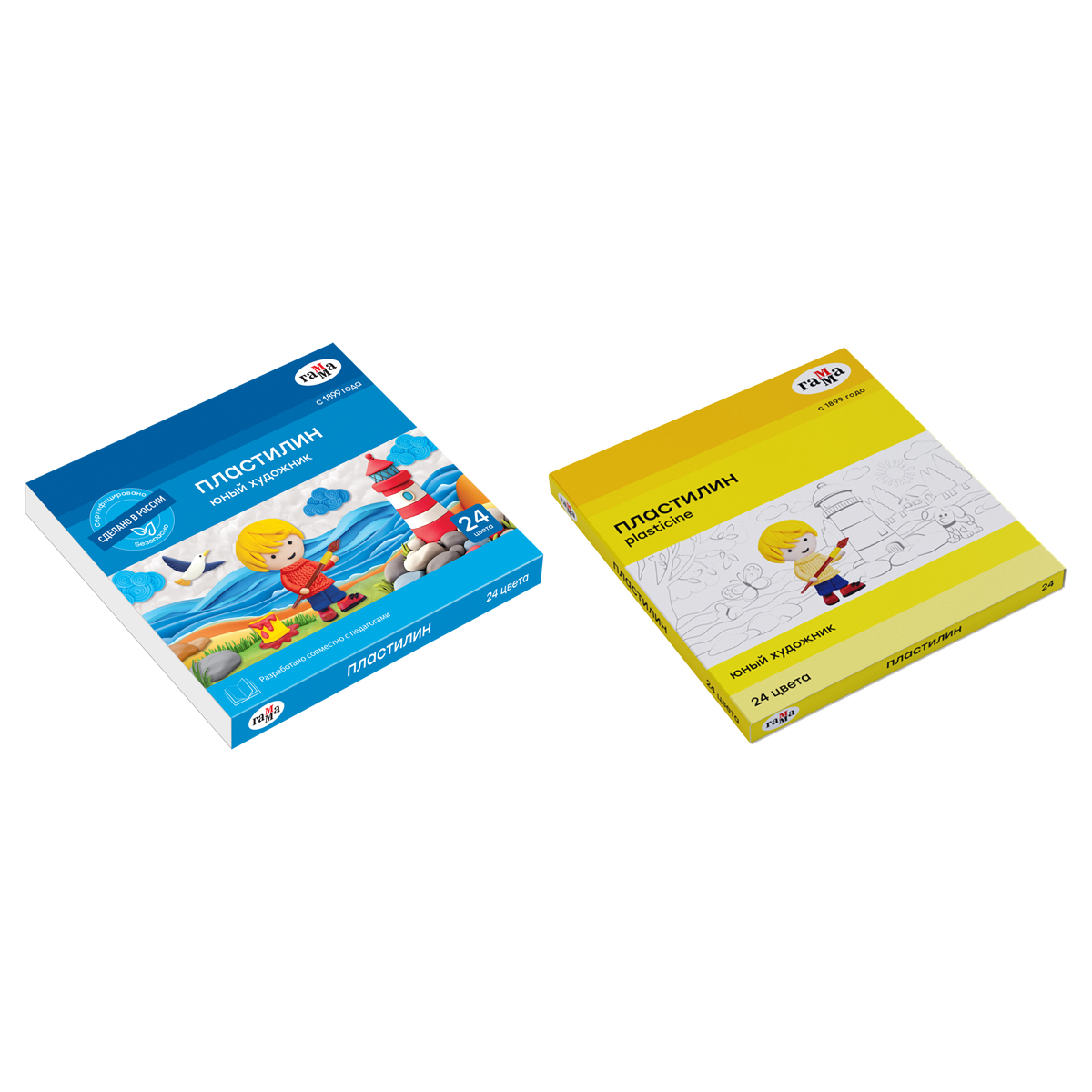 Пластилин 24цв 336г Юный художник со стеком картуп ГАММА 170820201 251₽