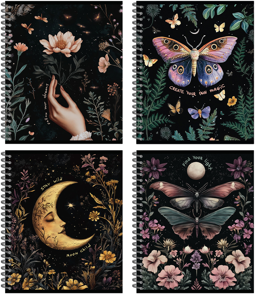 Тетрадь А5 96л клетка гребень меловкартон Волшебный лес soft touch ассорти 4 диз ПОЛИНОМ 25003-96 105₽