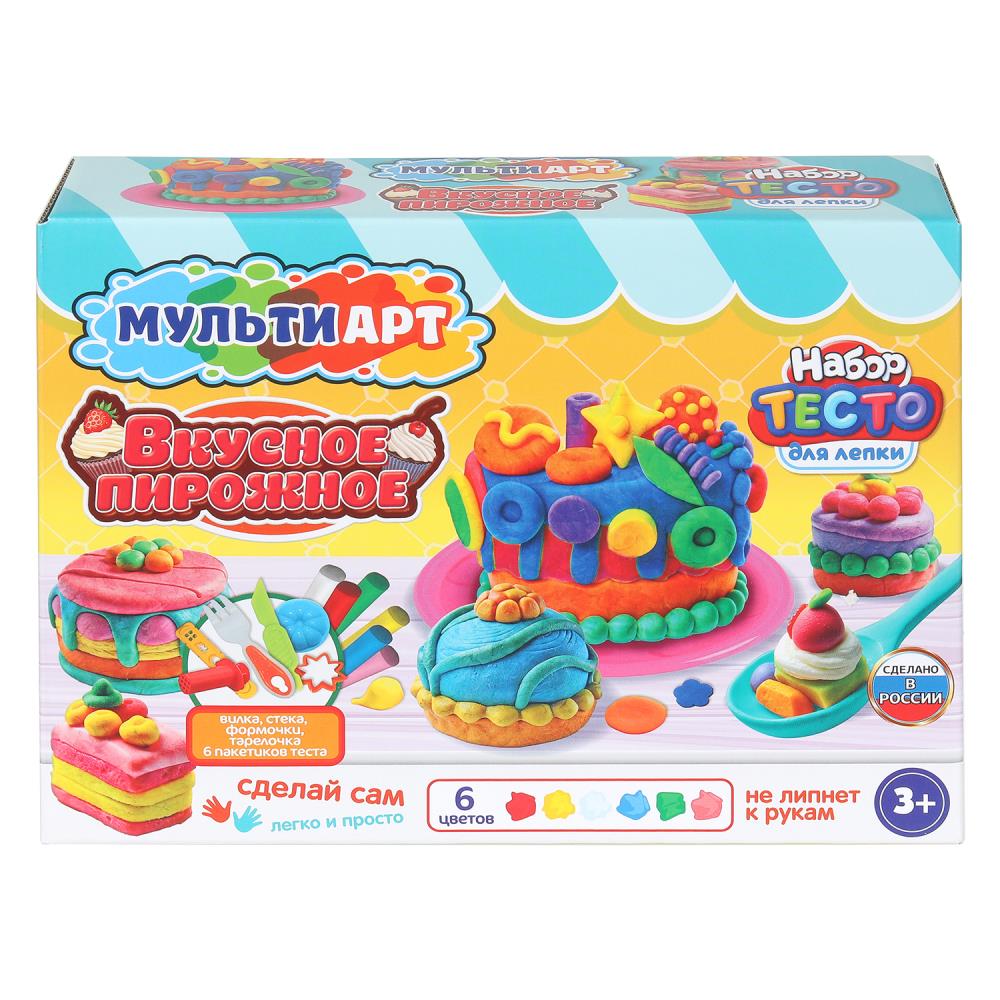 Набор с тестом для лепки и формочками Вкусное пирожное MultiArt PDSET-MA120037-WOT 577₽