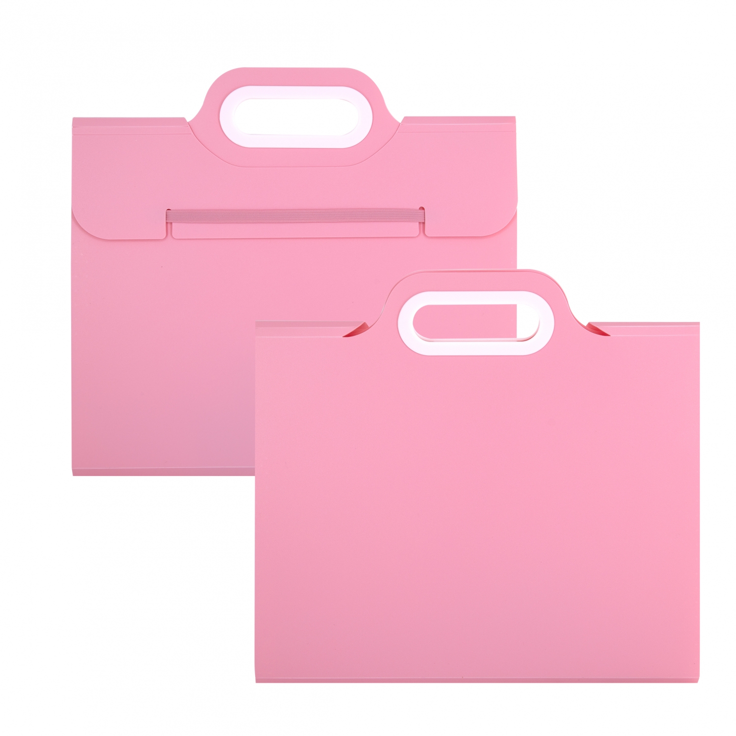 Портфель пластиковый А4 11 отд пл700 мкм Розовый на резинке ALINGAR AL128173 218₽