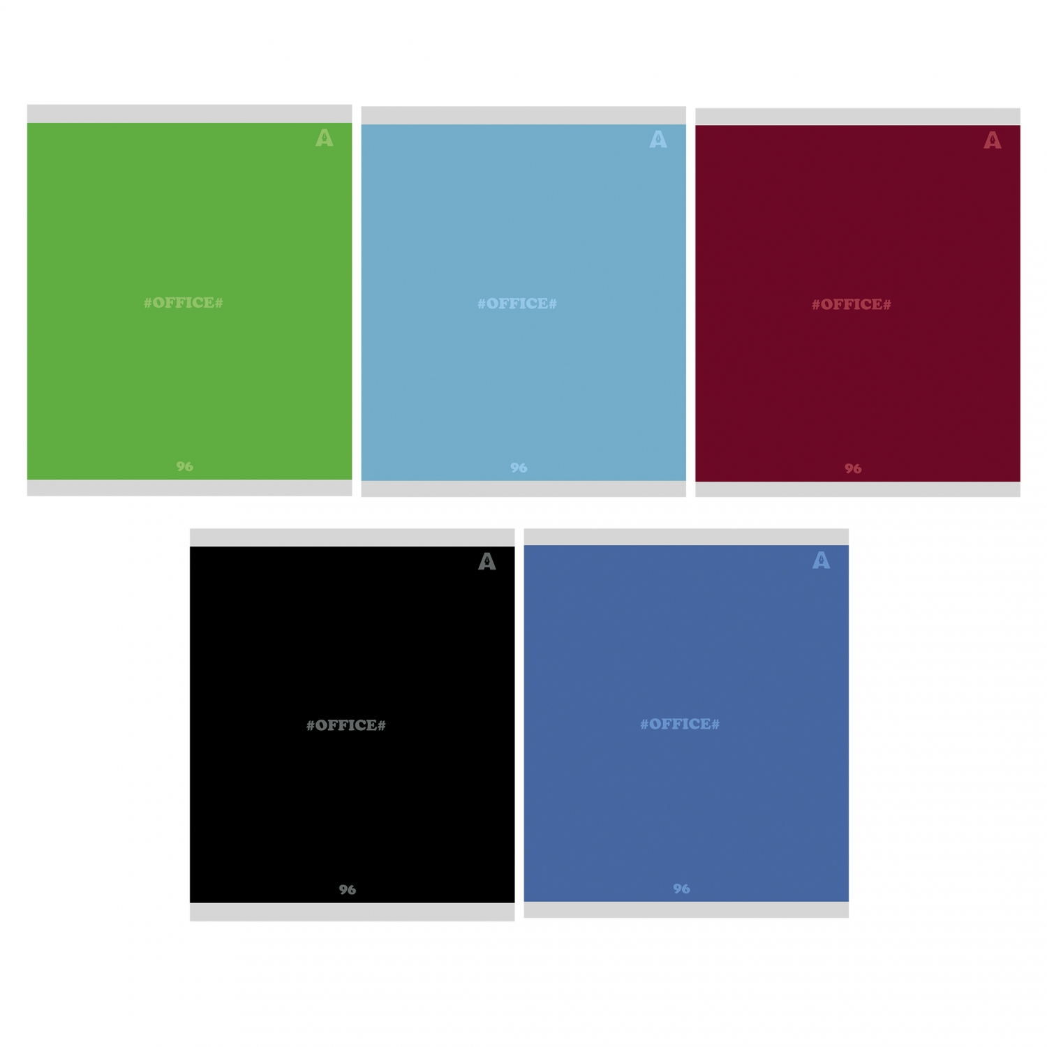 

Тетрадь А5 96л линия скрепка карт.обл. Однотон Office line ассорти 5 дизайнов ALINGAR AL8453