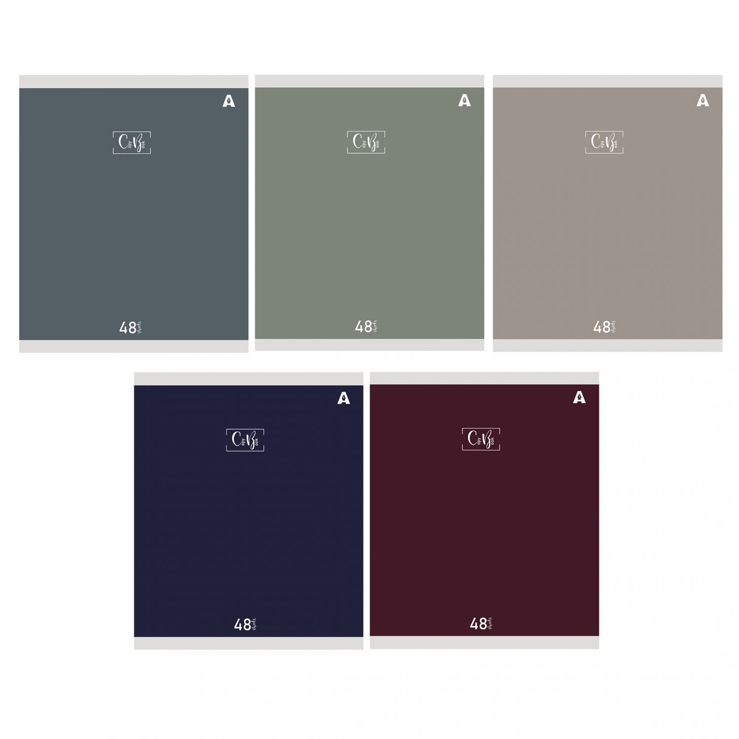 

Тетрадь А5 48л клетка скрепка мелов.картон Однотон Style ассорти 5 дизайнов ALINGAR AL9948