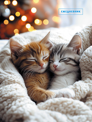 

Ежедневник А6 48л недатир. мягк.обл. Спящие котята АППЛИКА С1365-91