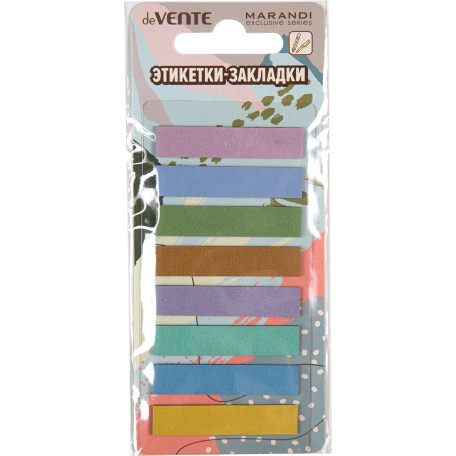 Закладки с липким краем пластик 9х44мм 20л 8цв Metallic металлизированные deVENTE 2011458 42₽