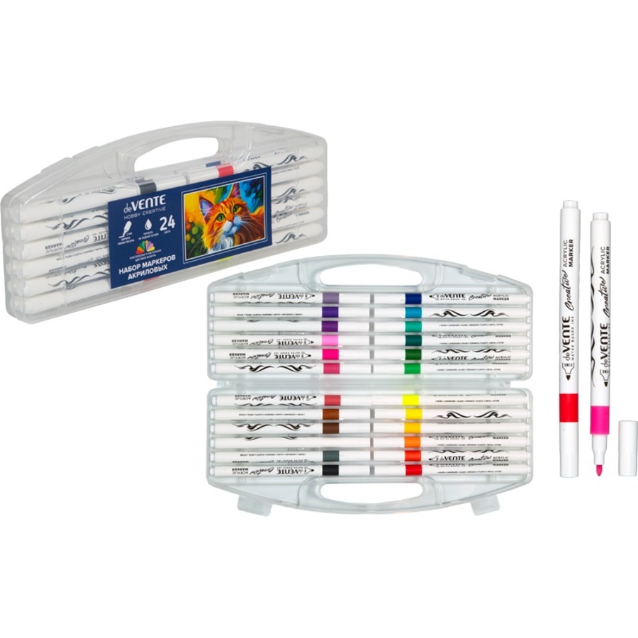 Маркер акриловый набор 24цв 2мм Hobby Creative Classic Pastel deVENTE 5044502 363₽