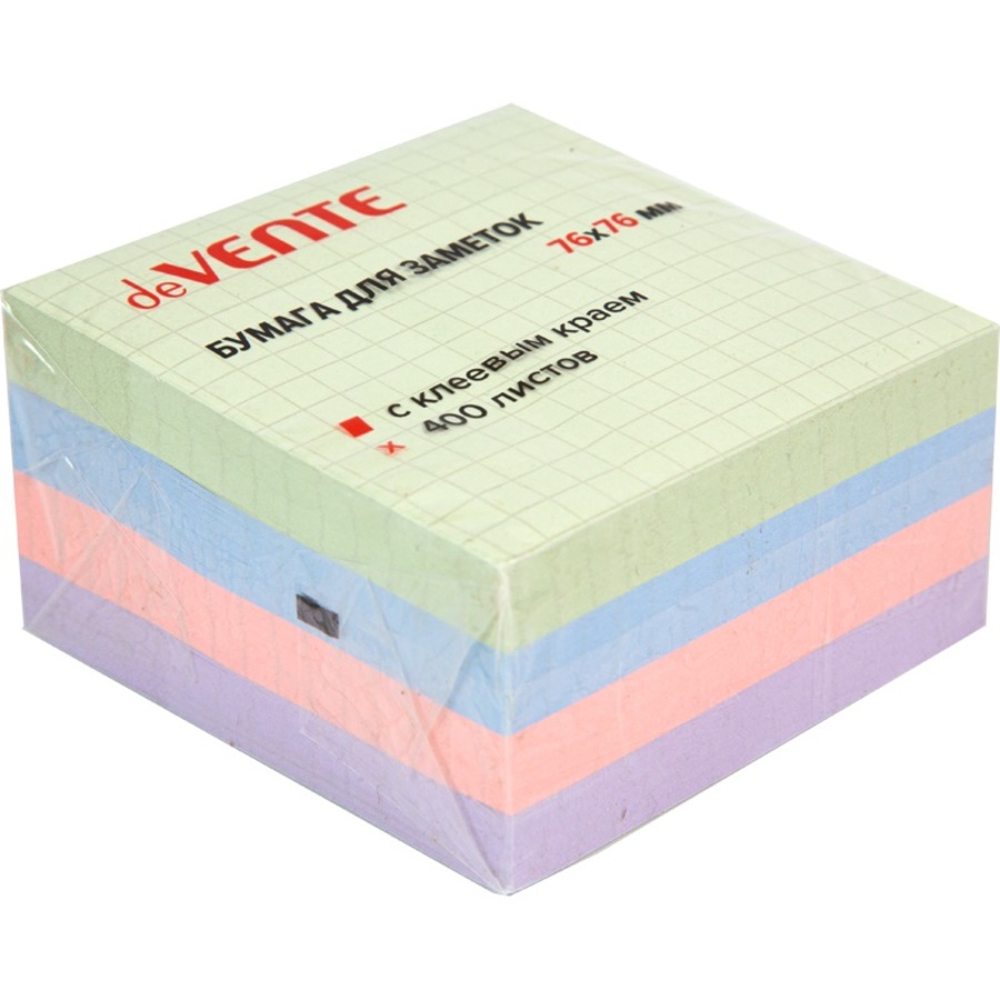 

Блок клейкий 76х76мм 400л 4цв пастель deVENTE 2010418