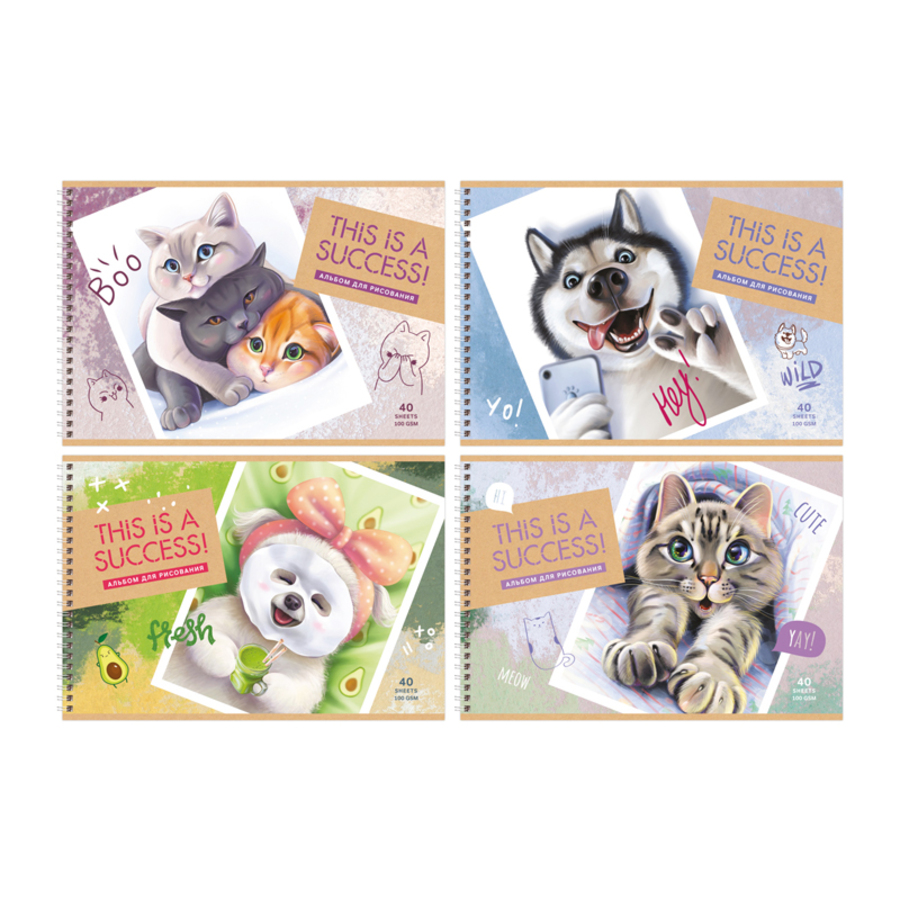 Альбом для рисования А4 40л гребень Лучший кадр 100гм2 BG АР4гр40 10894 уни 107₽