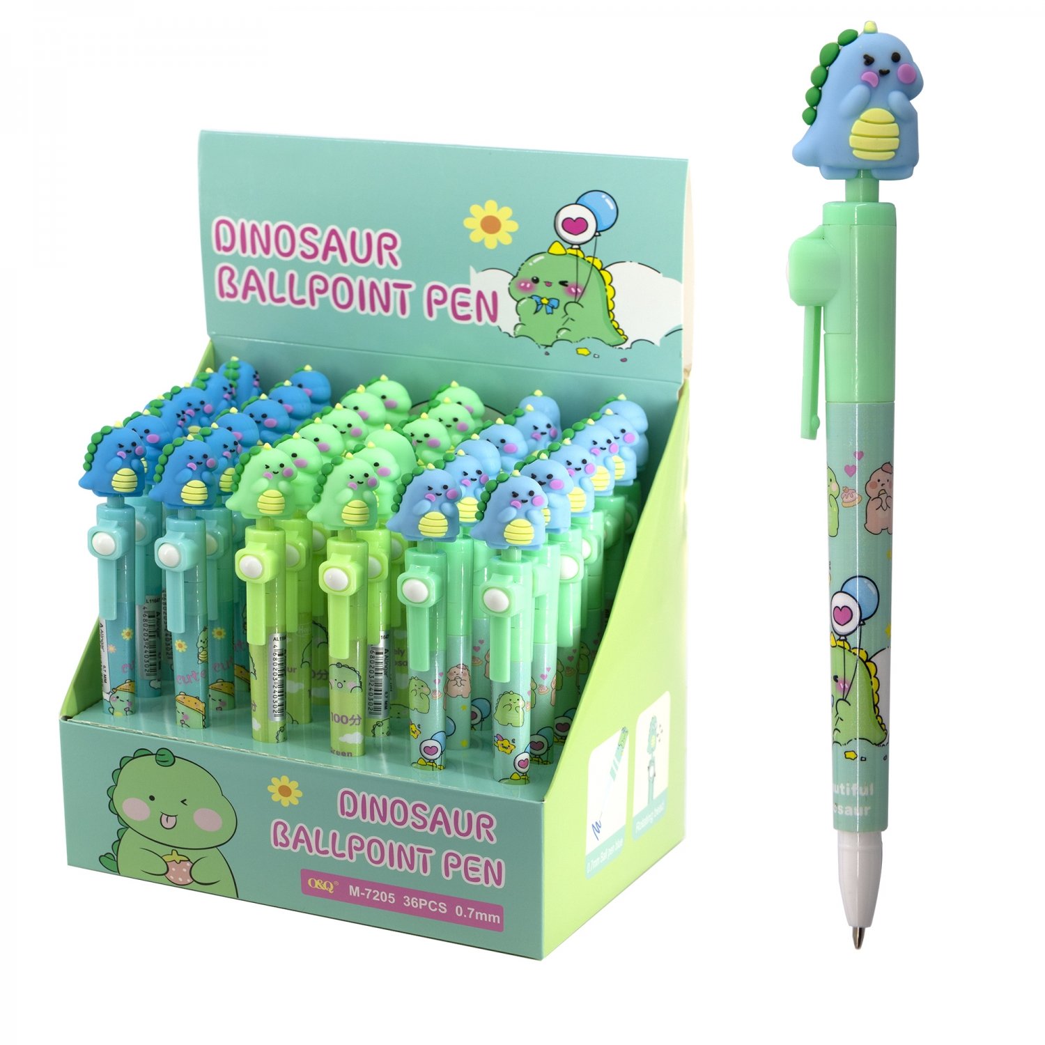 Ручка сувенирная шариковая синяя 07мм Динозаврик ALINGAR AL11647 95₽