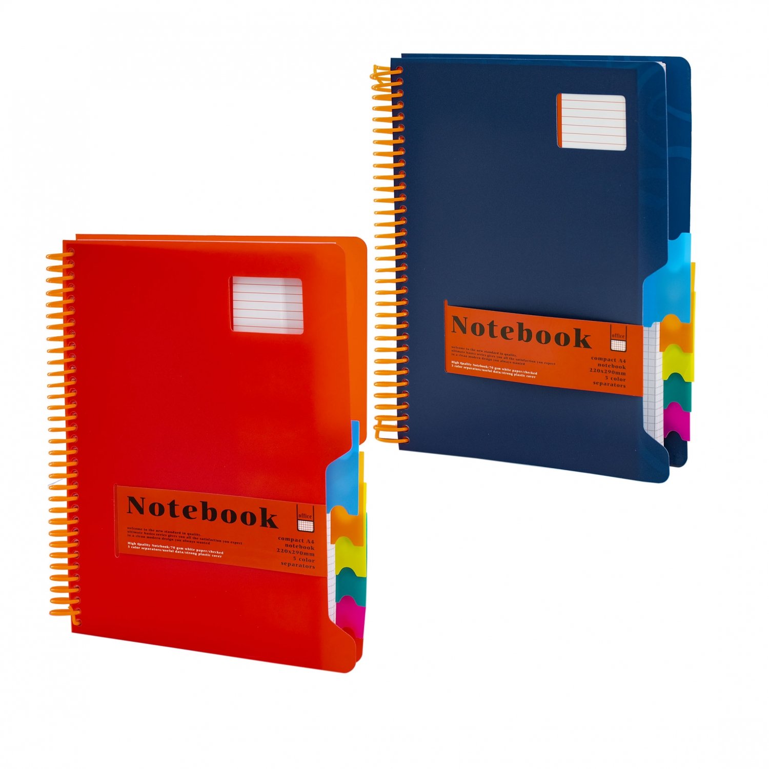 Тетрадь А4 200л клетка спираль пластобл Однотон Завитки с разделителями ассорти ALINGAR AL12022 457₽