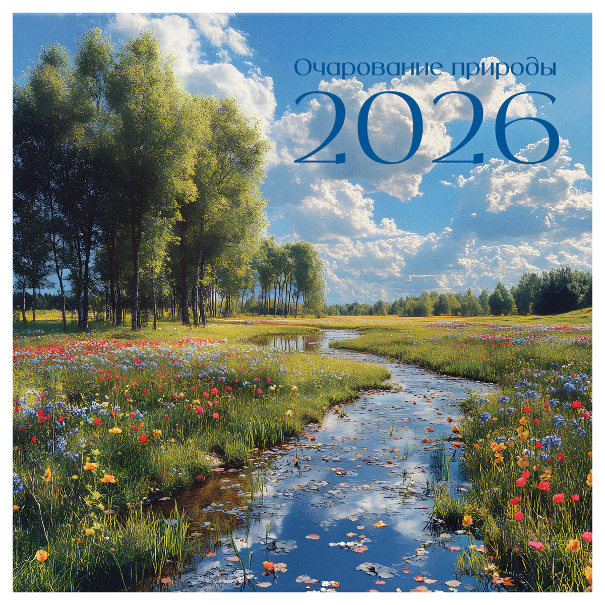 

Календарь 2026 1-блочный 290х290мм Скрепка 12л Краски природы BG 381012