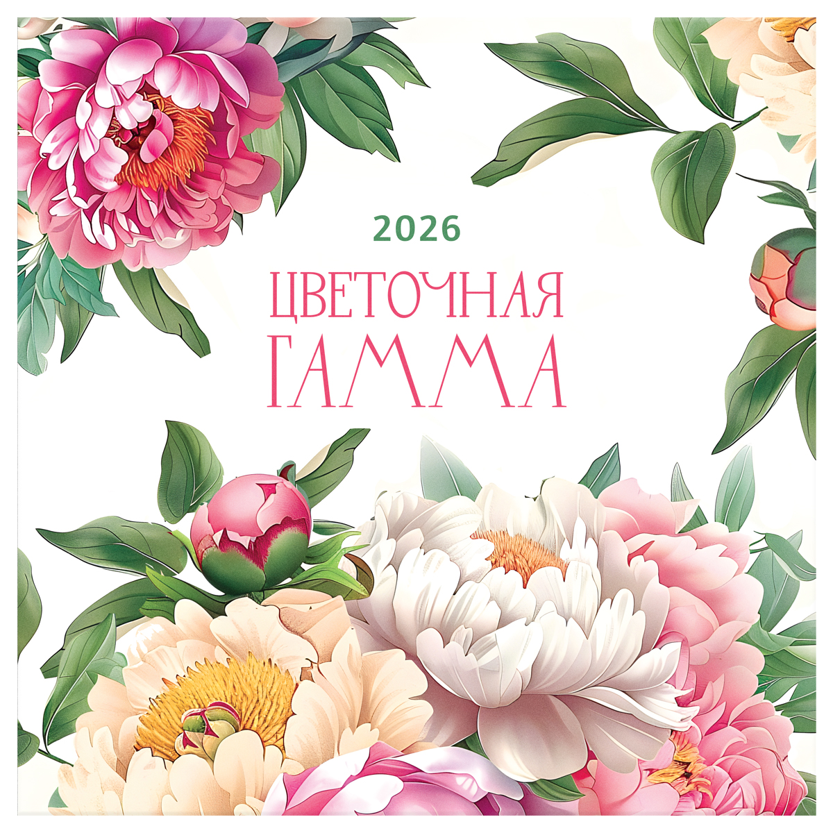 

Календарь 2026 1-блочный 290х290мм Скрепка 12л Цвета BG 381021