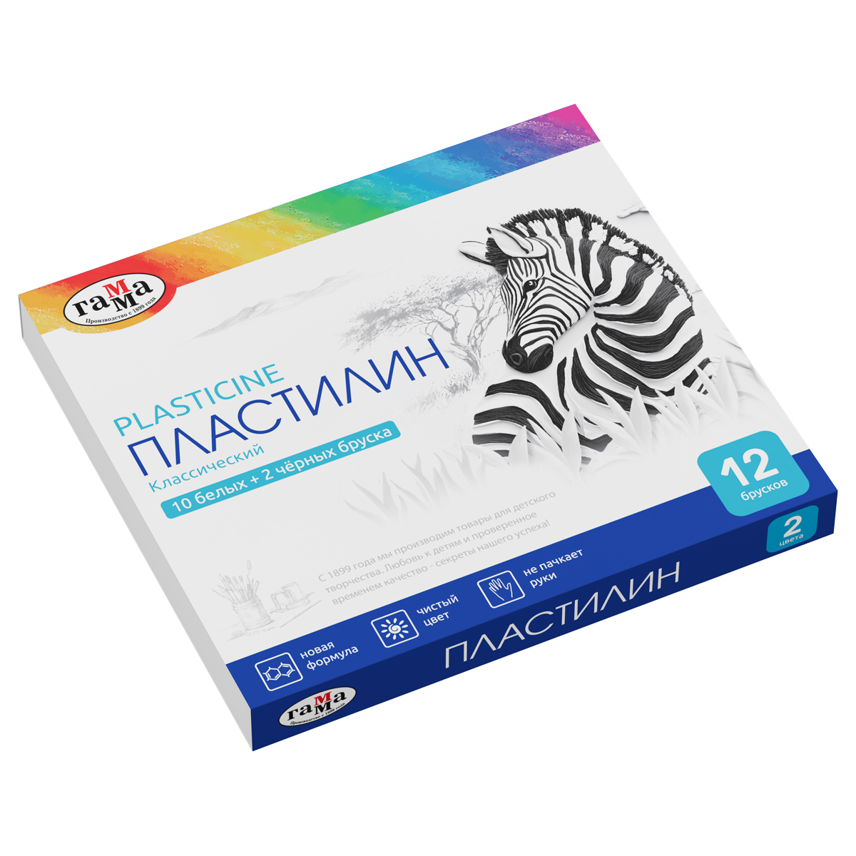 Пластилин 2цв 240г лассический со стеком картуп ГАММА 27032025_102 143₽