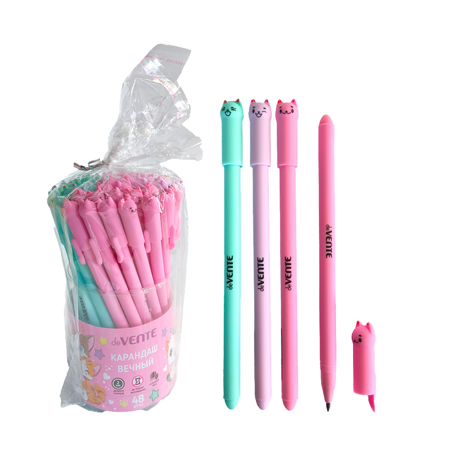 Карандаш чернографитный вечный HB Kitty ассорти deVENTE 5032509 30₽