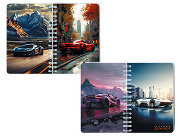 Книжка записная А6 80л клетка гребень мягкобл перевертыш Авто АППЛИКА С1226-68 89₽