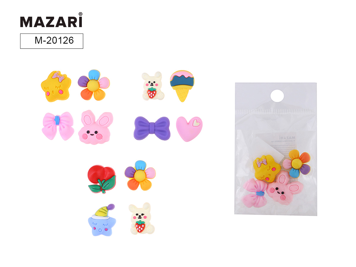 Набор для декора элементы 4шт 2см пластик самоклеящиеся MAZARI M-20126 33₽