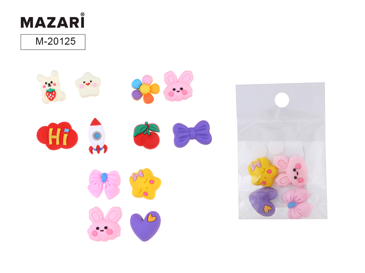 Набор для декора элементы 4шт 2см пластик самоклеящиеся MAZARI M-20125 33₽