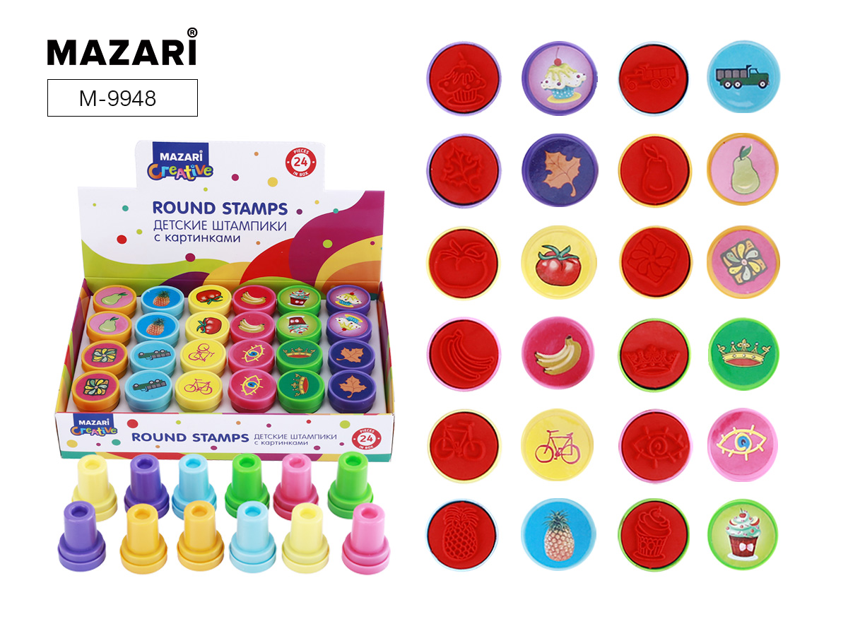 Штампик для творчества ассорти 12 дизайнов MAZARI M-9948 18₽
