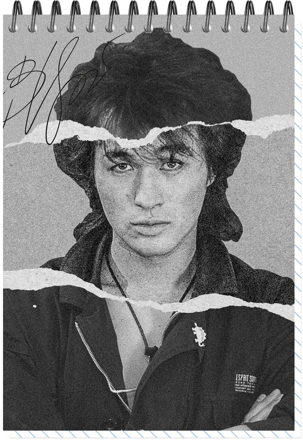 Блокнот А6 60л клетка гребень мягкобл Цой Кино 11 soft touch ПОЛИНОМ 25113-2 62₽