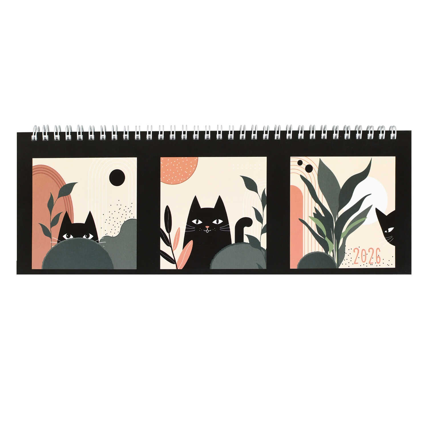 Планинг 100х290мм 64л датир 2026г мягкобл гребень Коты и листья глянцлам ФЕНИКС 71585 166₽