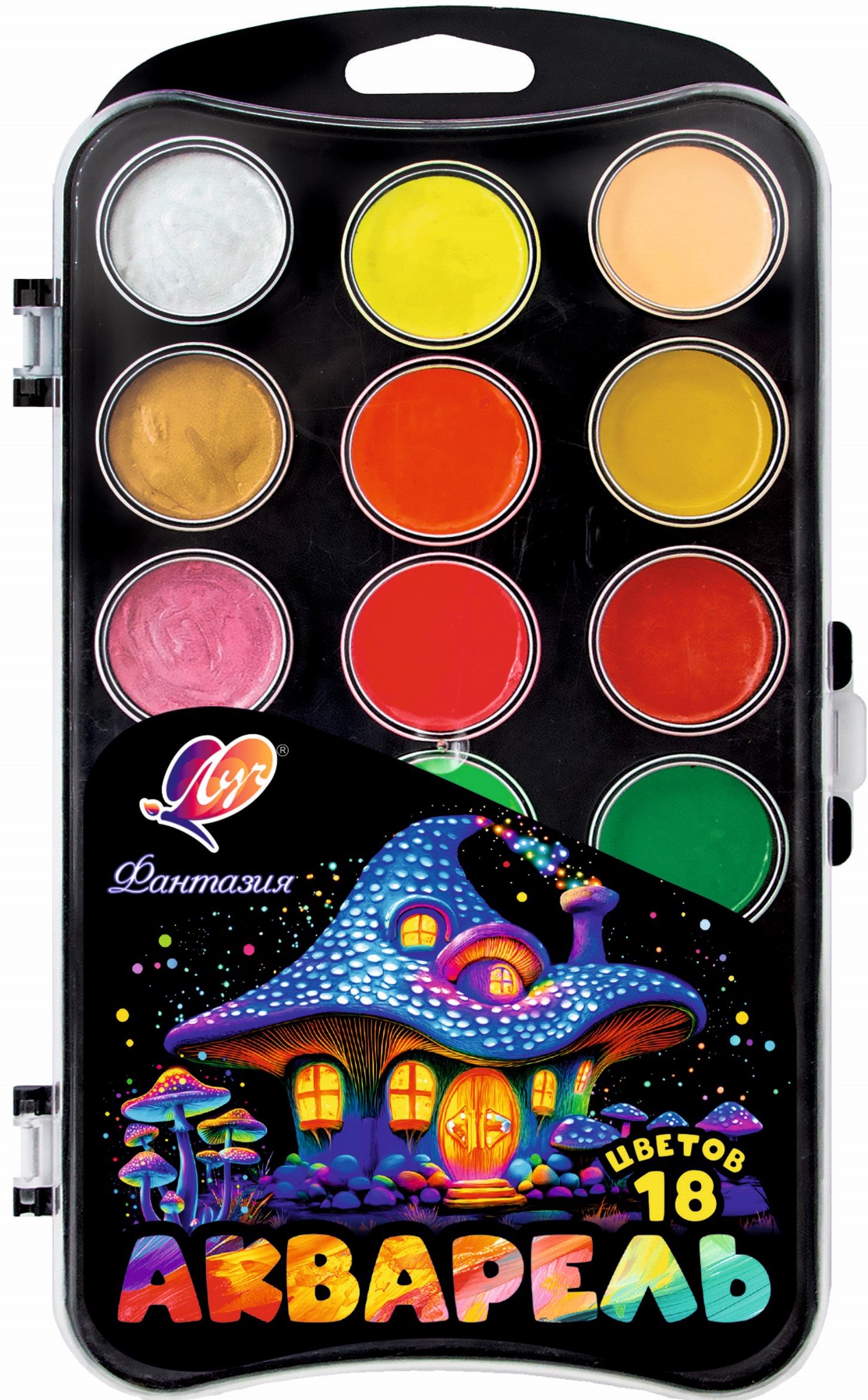 Акварель 18цв классическаянеонперламутр медовая без кисти пластуп Фантазия ЛУЧ 35С 2307-08 226₽