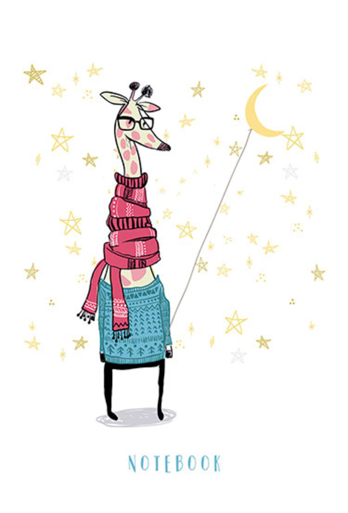 Книжка записная А5 32л линия Жираф на прогулке АППЛИКА С6260-03