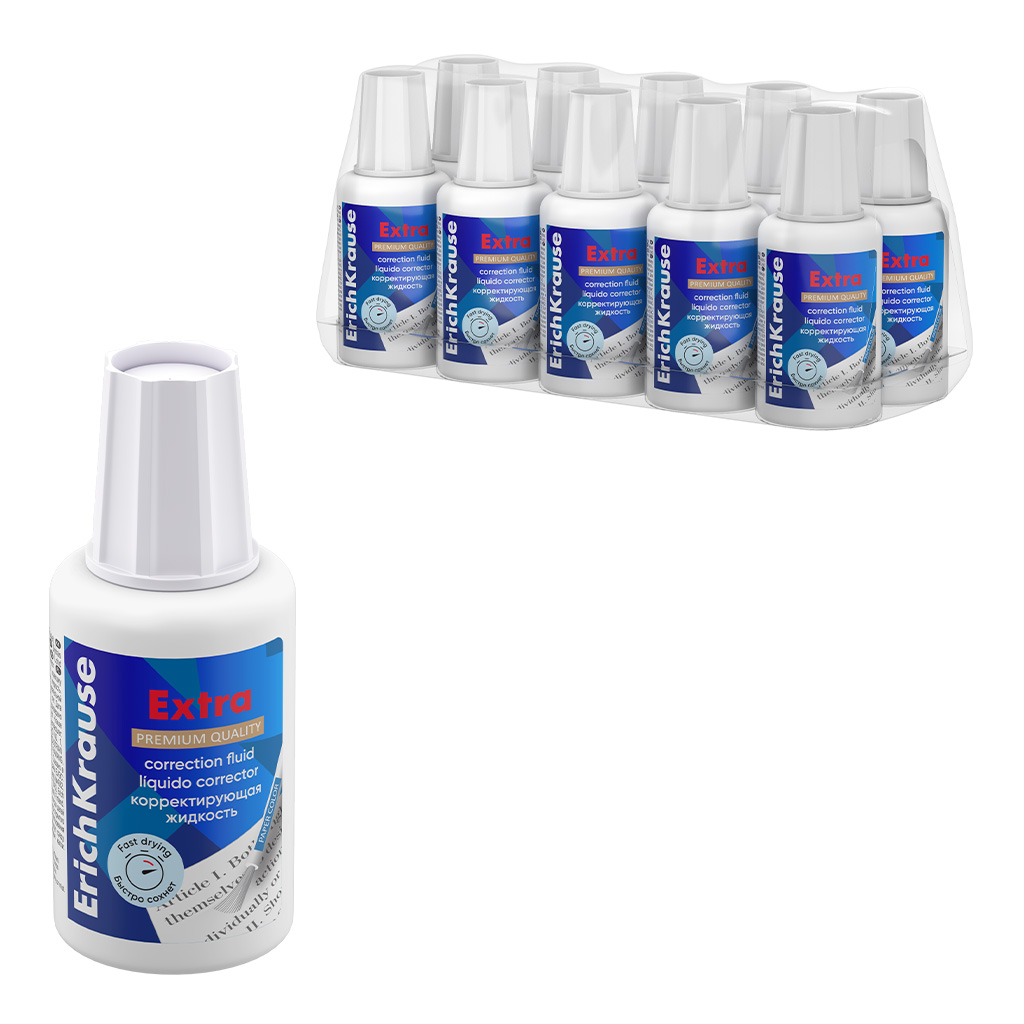Корректор жидкость 20мл органичосн Extra с кисточкой ERICH KRAUSE 5 112₽