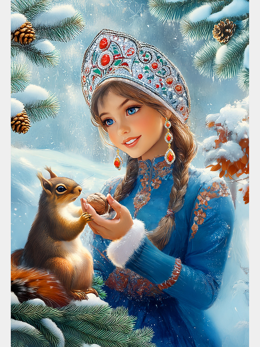 Мозаика алмазная 22х32см Алмаз мозаика класс 22х32 см c подр с полн заполн 24цв Лакомство для белки арт НД-0462 428₽