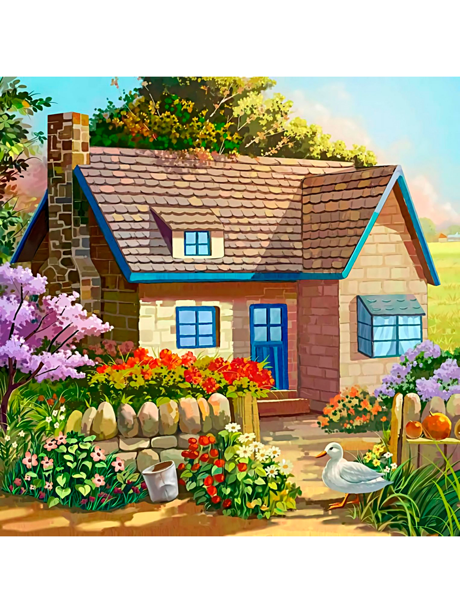 Мозаика алмазная 20х20см Домик в деревне 399₽