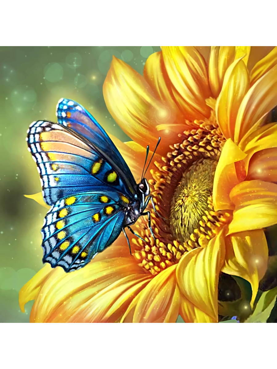 Мозаика алмазная 20х20см Голубая бабочка 373₽