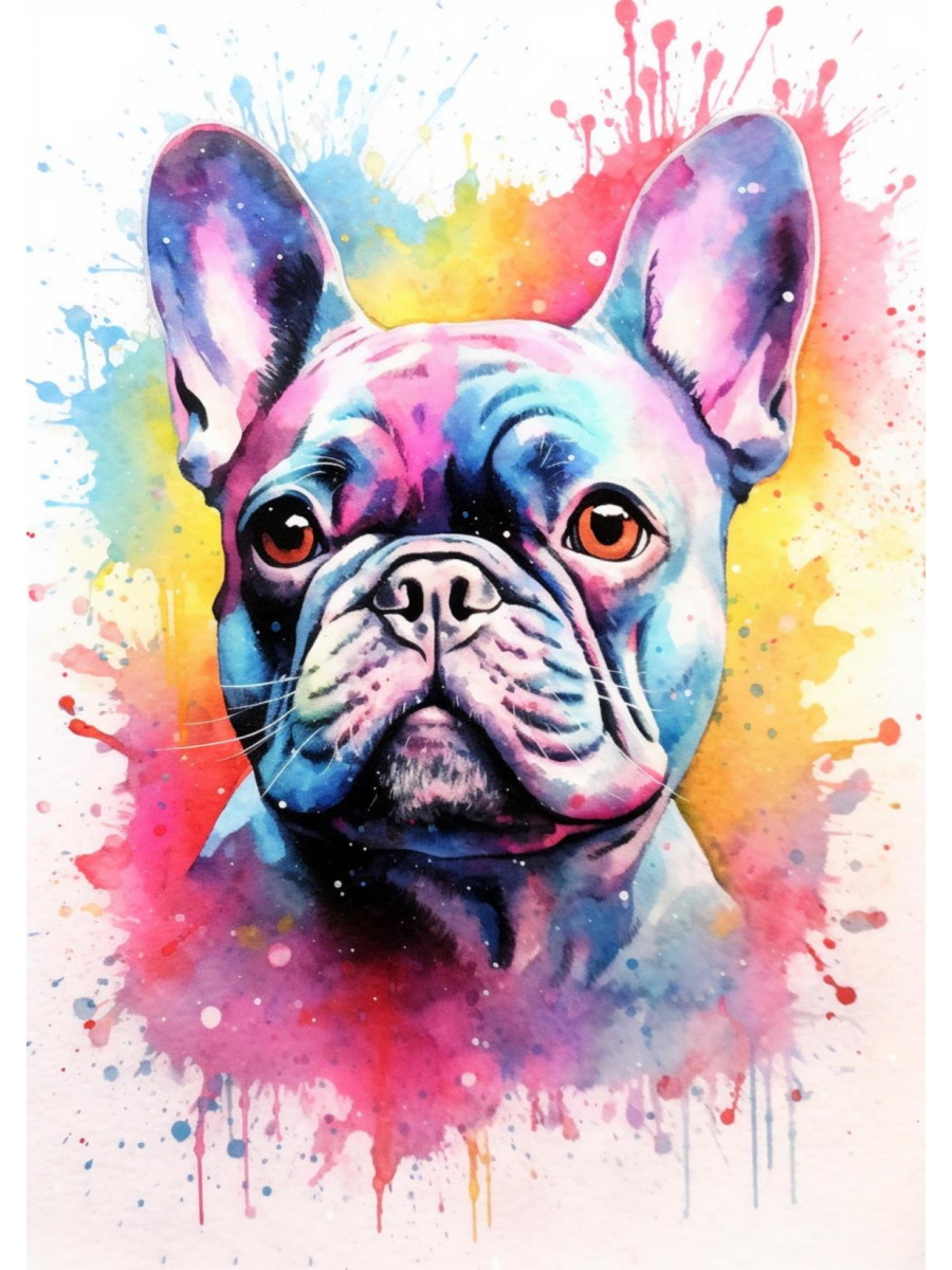 Мозаика алмазная 20х30см Цветной бульдог 399₽