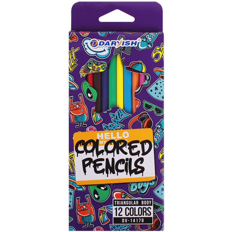 Карандаши цветные 12цв 3-гран пластик Boys картуп DARVISH DV-14178 111₽