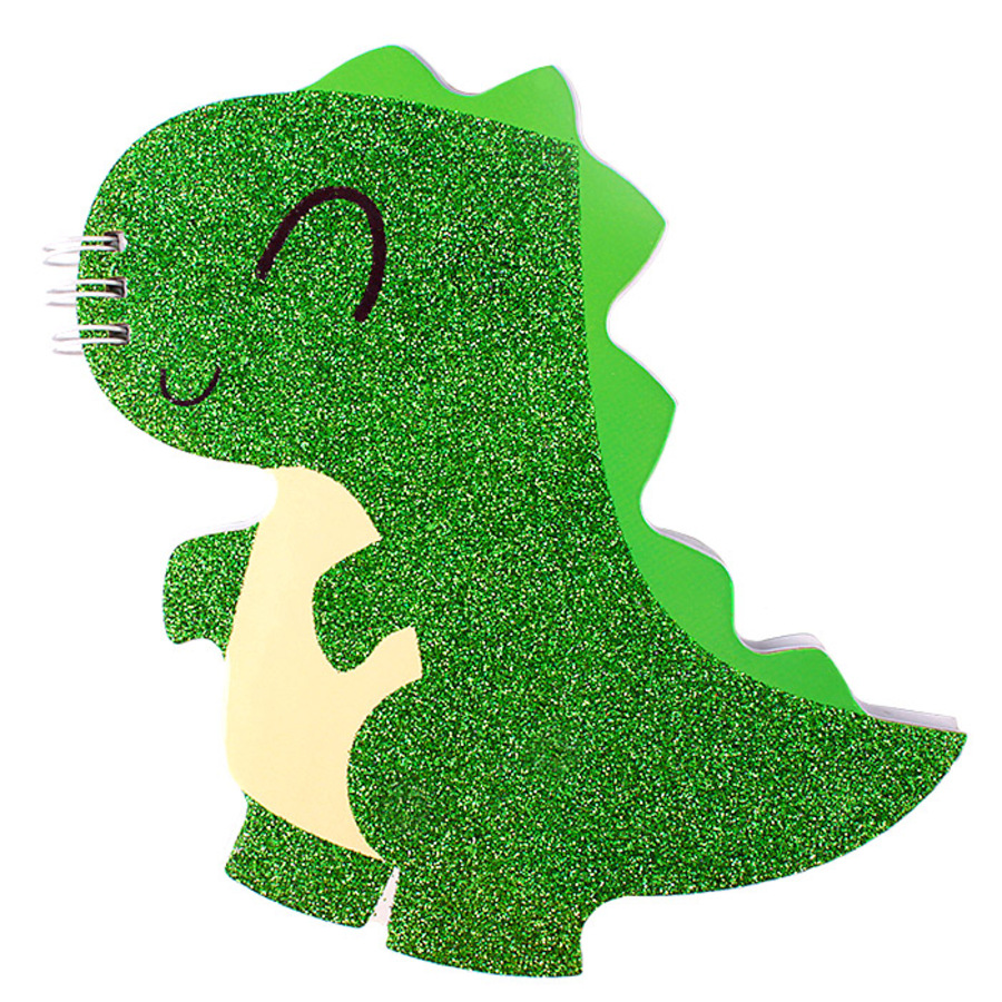 Блокнот 130х160мм 50л спираль Динозаврик фигурная вырубка блестки DARVISH DV-12975 144₽