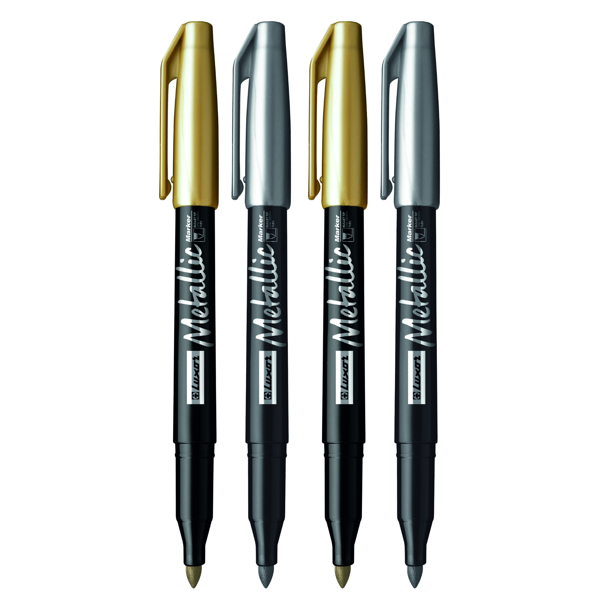 Маркер перманентный набор 4шт золотосеребро Metallic 961 LUXOR 34804BC 301₽