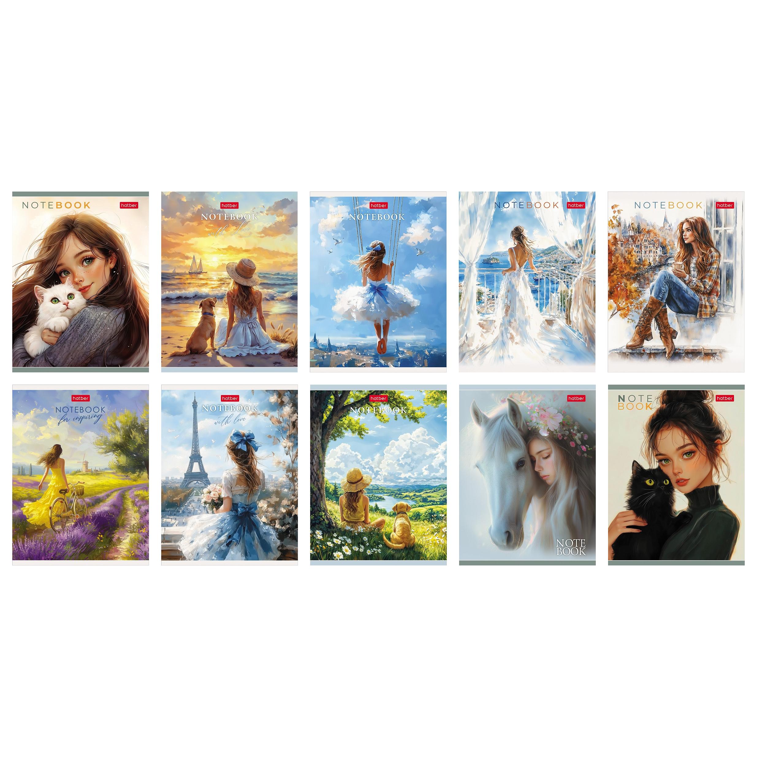 Книжка записная А6 32л клетка скрепка мягкобл Прекрасные незнакомки ассорти HATBER 2ЗК6лВ1 33₽