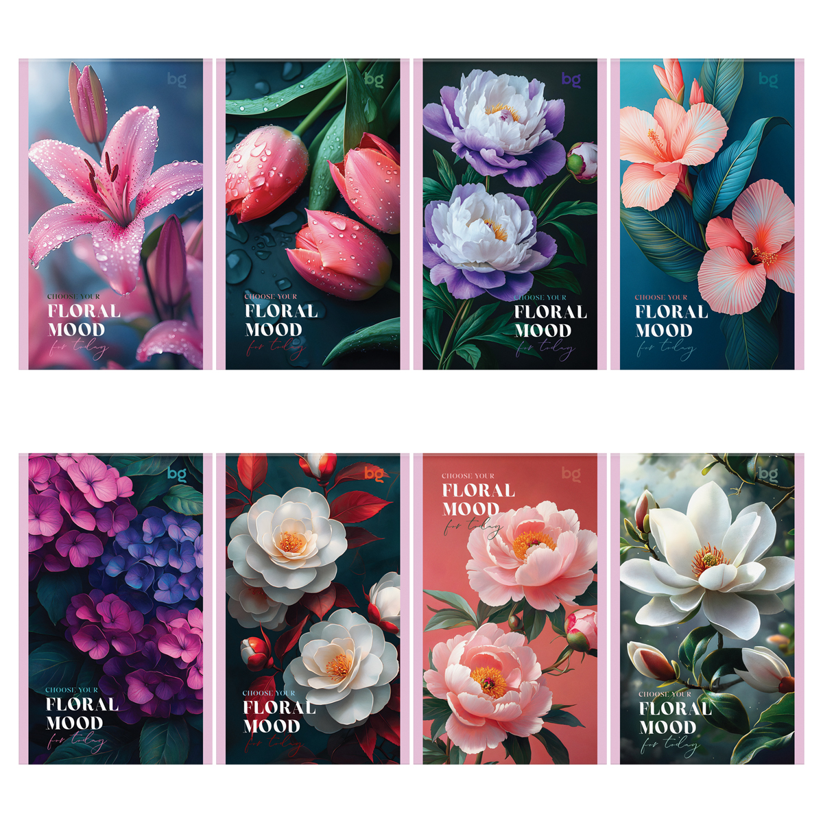 Блокнот А6 32л клетка скрепка мягкобл Floral mood блестки ассорти BG Б6ск32_бл 09427 34₽