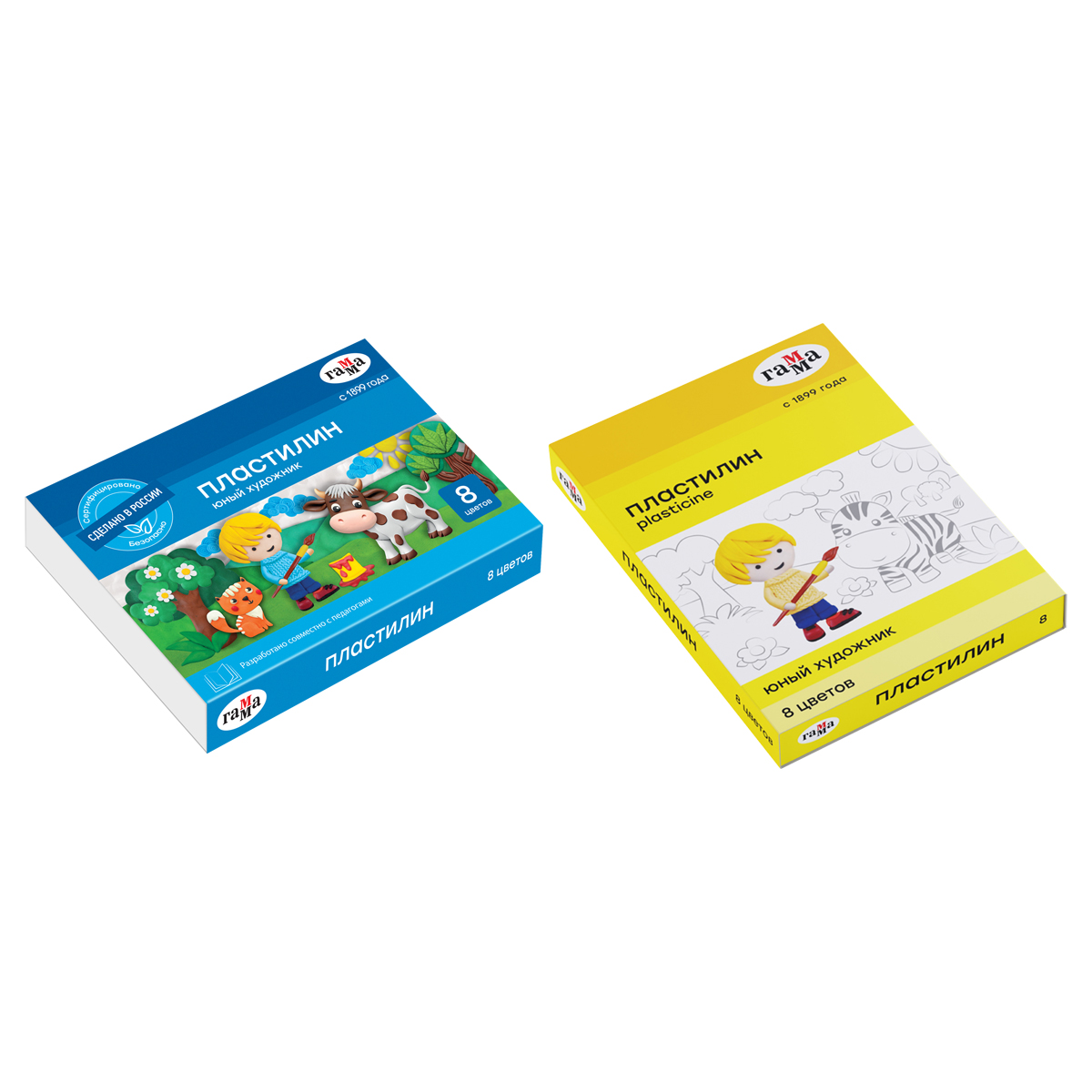 Пластилин 8цв 112г Юный художник со стеком картуп ГАММА 280043 91₽