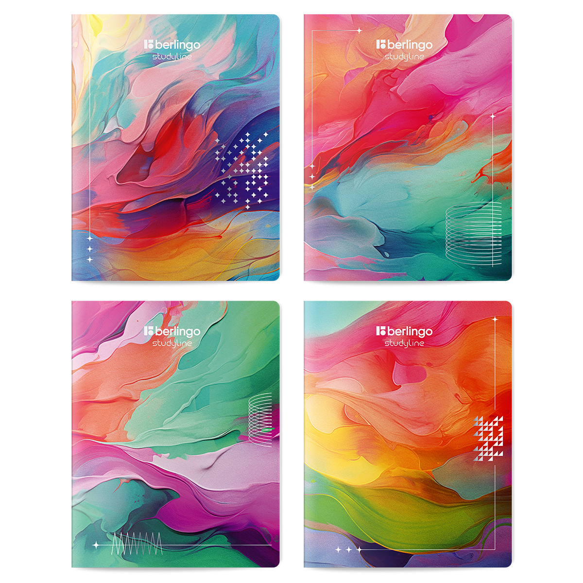 Тетрадь А5 48л клетка скрепка картобл Collision XS soft touch ассорти BERLINGO CBs_48S19 109₽