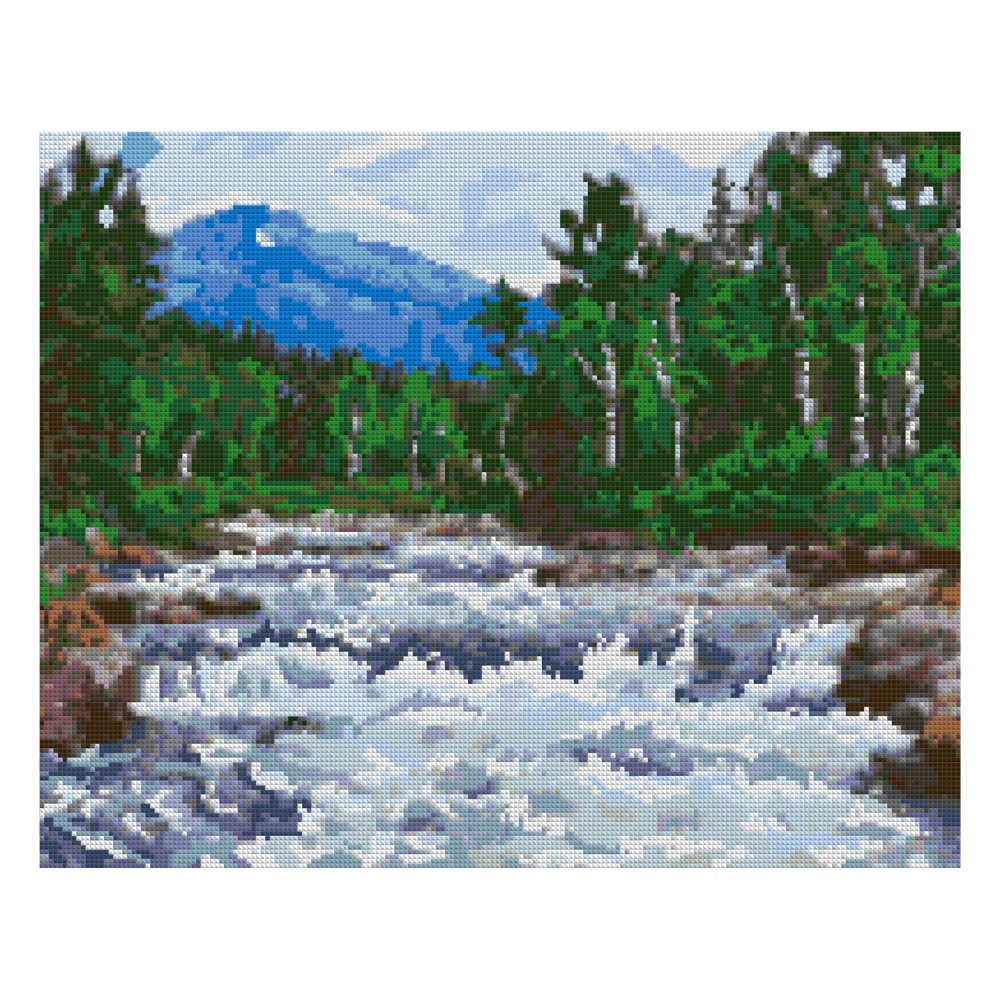 Мозаика алмазная 40х50см Лесной водопад