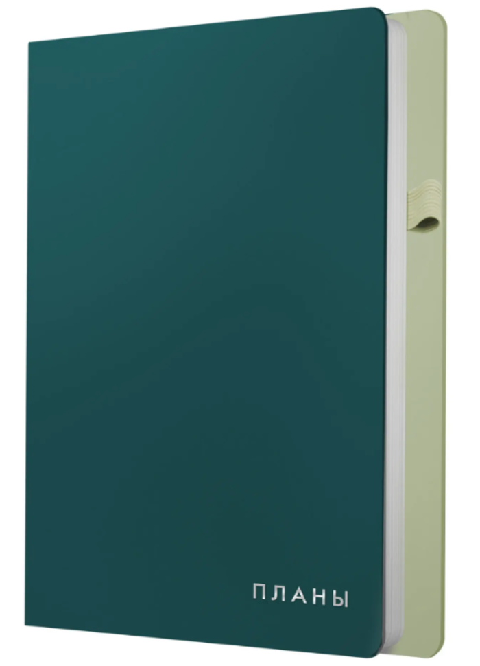 Ежедневник А5 136л недатир интегобл Twist зеленый кожзам фольга ляссе Listoff ЕИКТФ52513601 335₽