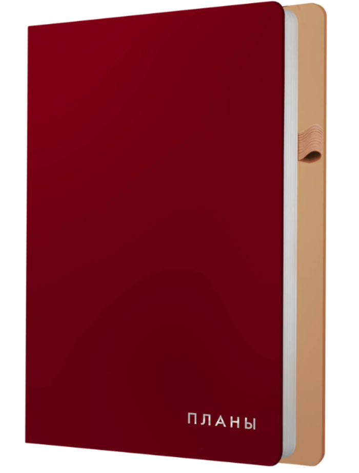 Ежедневник А5 136л недатир интегобл Twist гранатовый кожзам фольга ляссе Listoff ЕИКТФ52513604 335₽